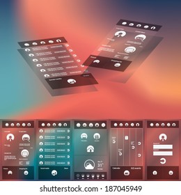 Flat design graphic user interface concept with space for text suitable for infographics or advertisement. Eps10 vector illustration