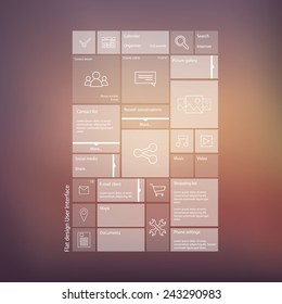 Flat design graphic user interface concept with space for text suitable for infographics or advertisement. Eps10 vector illustration