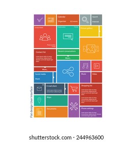 Flat design graphic user interface concept with space for text suitable for infographics or advertisement. Eps10 vector illustration