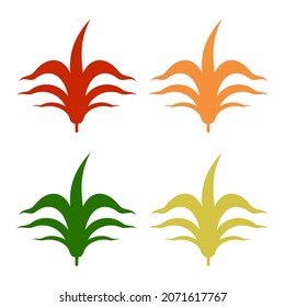 Kollektion von Flachdesign-Grasgrafiken