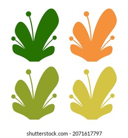 Flat design grass illustration collection