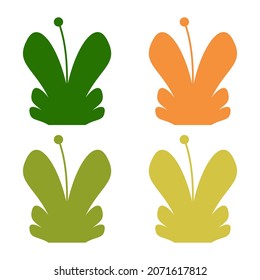 Flat design grass illustration collection