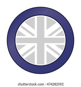 flat design great britain flag emblem icon vector illustration