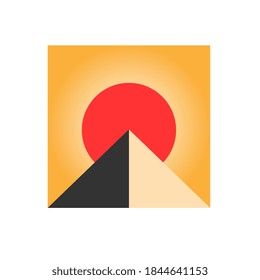 Flat design of Great pyramid of Giza in Egypt.