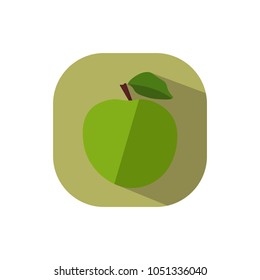 Flat design green apple