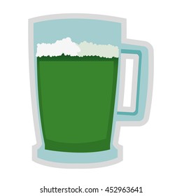 flat design green beer icon vector illustration