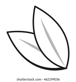 flat design green leaves icon vector illustration