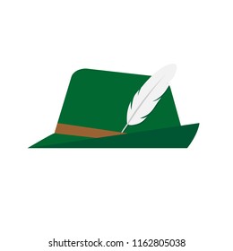 Flat design green oktoberfest hat on white background