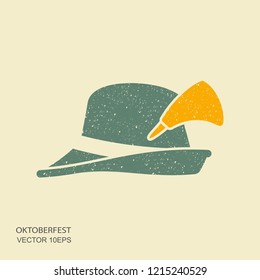 Flat design green oktoberfest hat scuffed effect