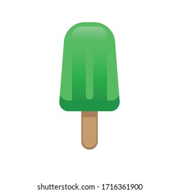 Flat design Green popsicle icon, vector illustration, isolated on white background