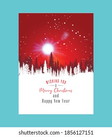 Flat design greeting card of merry christmas