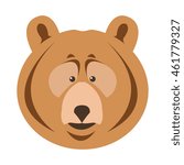 flat design grizzly bear icon vector illustration