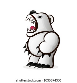 flat design grizzly bear icon vector illustration