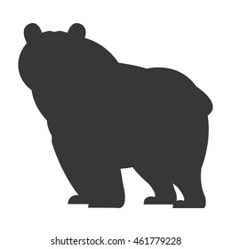 flat design grizzly bear icon vector illustration