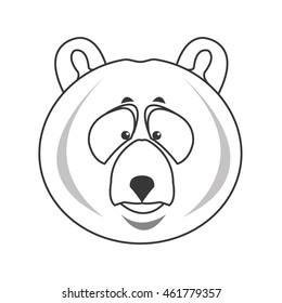 flat design grizzly bear icon vector illustration