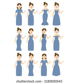 Flat design group of bridesmaids
