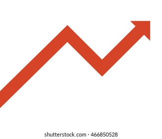 flat design growing arrow icon vector illustration