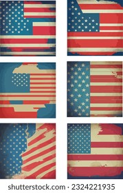 Flachdesign-Grunge, amerikanische Flagge, Hintergrund