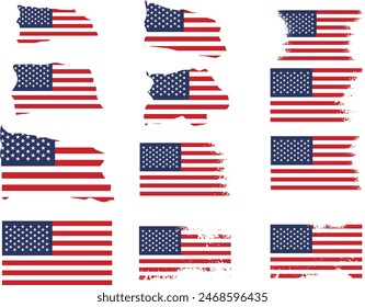 Flat design grunge American flag background