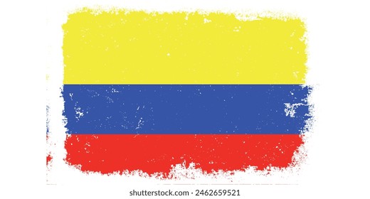 Flat design grunge Colombia flag background	
