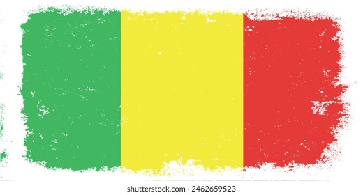 Flaches Design grunge Mali Flagge Hintergrund