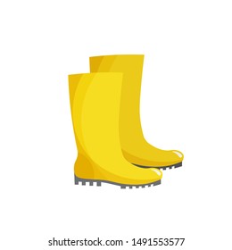 Flat design gumboots isolated on white background. Vector illustration.