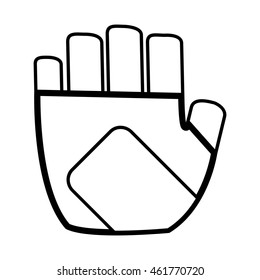 flat design gym gloves icon vector illustration