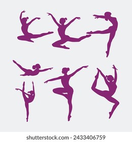 Flache Design Gymnast Silhouette Design Vektor-Illustration