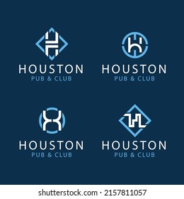 flat design h letter logo template