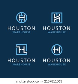 flat design h letter logo template