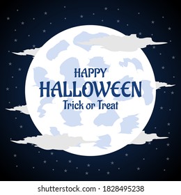 Flat design halloween background. Vector Illustration