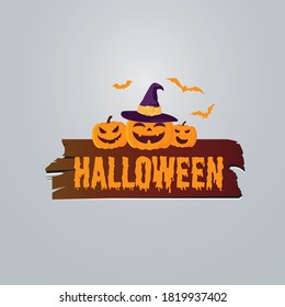 Flat design Halloween badge collection Free Vector