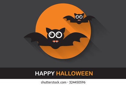 flat design for halloween. can be use for for  background,  banner, Party night greeting card, and web page design. vector illustration  