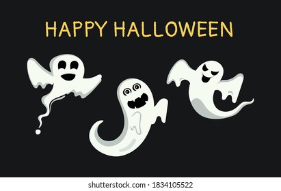 Flat design halloween character collection, vector eps file