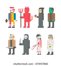 Flat design Halloween costume set illustration vector