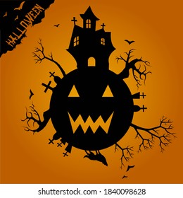 Flat design halloween frame Free Vector