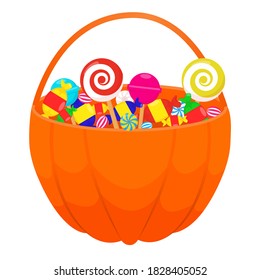 Bolsa de calabaza de halloween de diseño plano