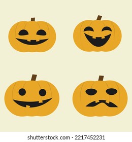 flat design of halloween pumpkin collection