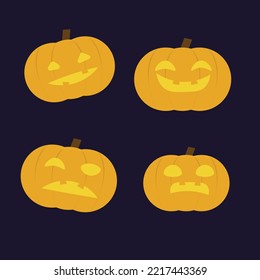 Flat design halloween pumpkins collection