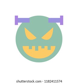 flat design Halloween zombie icon