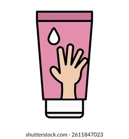 Flat design hand cream icon. Vector.