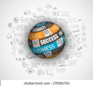 diseño plano y conceptos a mano para el éxito empresarial, las finanzas, el crecimiento, la gestión, los activos financieros, la carrera, el empleo Ideal para usar para banner web y materiales impresos como folletos y volantes