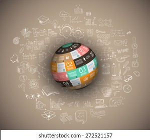 flat design and hand drawn concepts for business success, finance, growth,management, finantial assets, career, employment Ideal to use for web banner and printed materials such as brochure and flyers