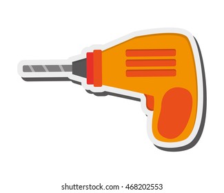 flat design hand drill icon vector illustration