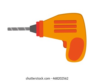 flat design hand drill icon vector illustration