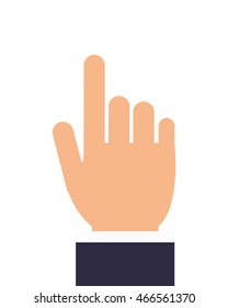 flat design hand with extended index finger icon vector illustration