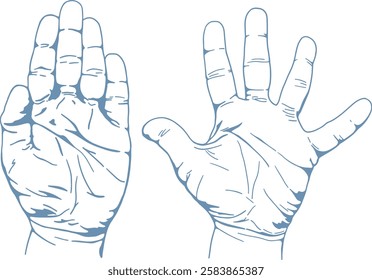 Flat design, hand and fingers exercises, medical illustration. Exercises 3