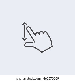 Flat design hand pinch zoom in gesture icon