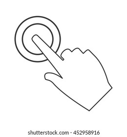flat design hand pointing with index finger icon vector illustration