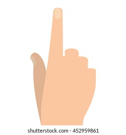 flat design hand pointing with index finger icon vector illustration